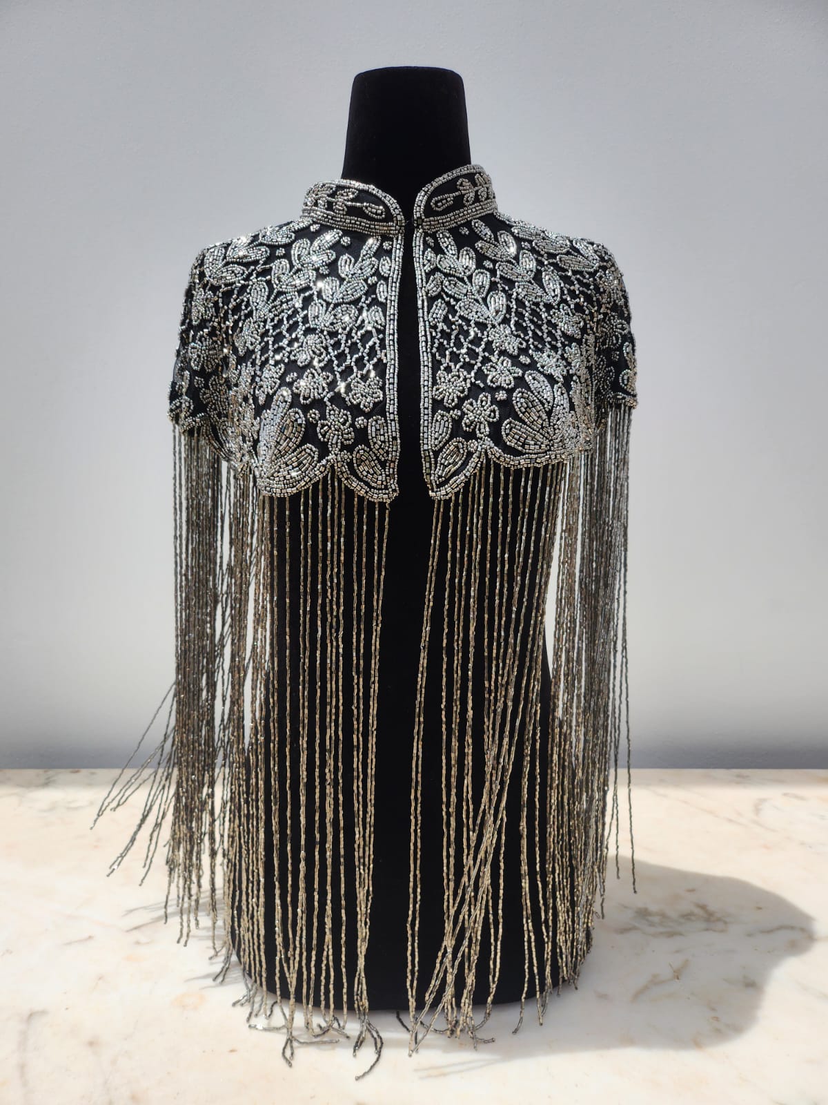 Glass Bead Cape Vintage Gunmetal