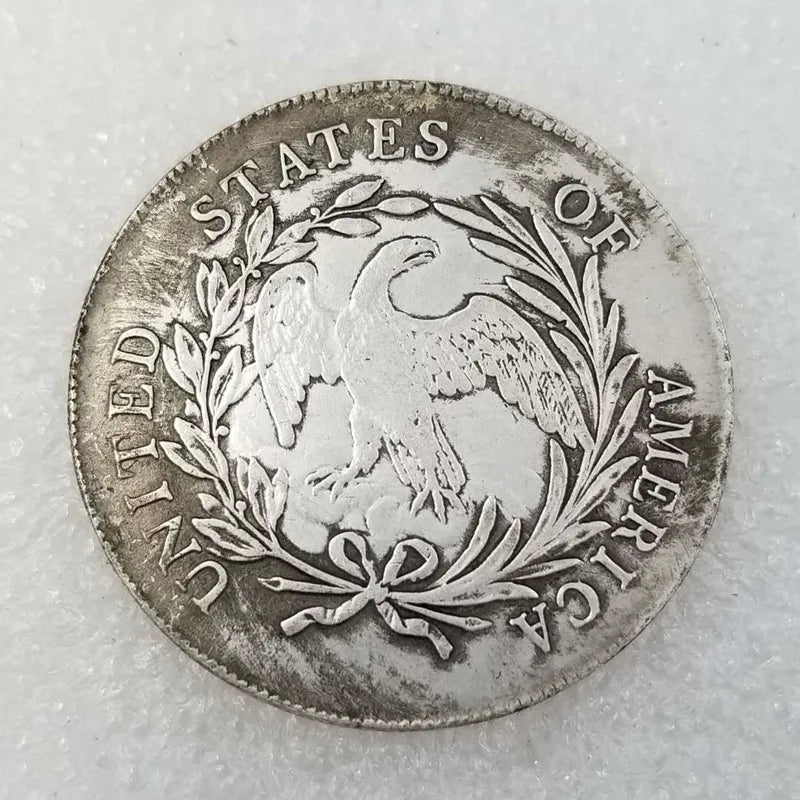 Bronze Crafts 1799 Head and Back Commemorative Coin Antique Silver