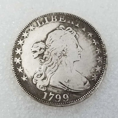Bronze Crafts 1799 Head and Back Commemorative Coin Antique Silver
