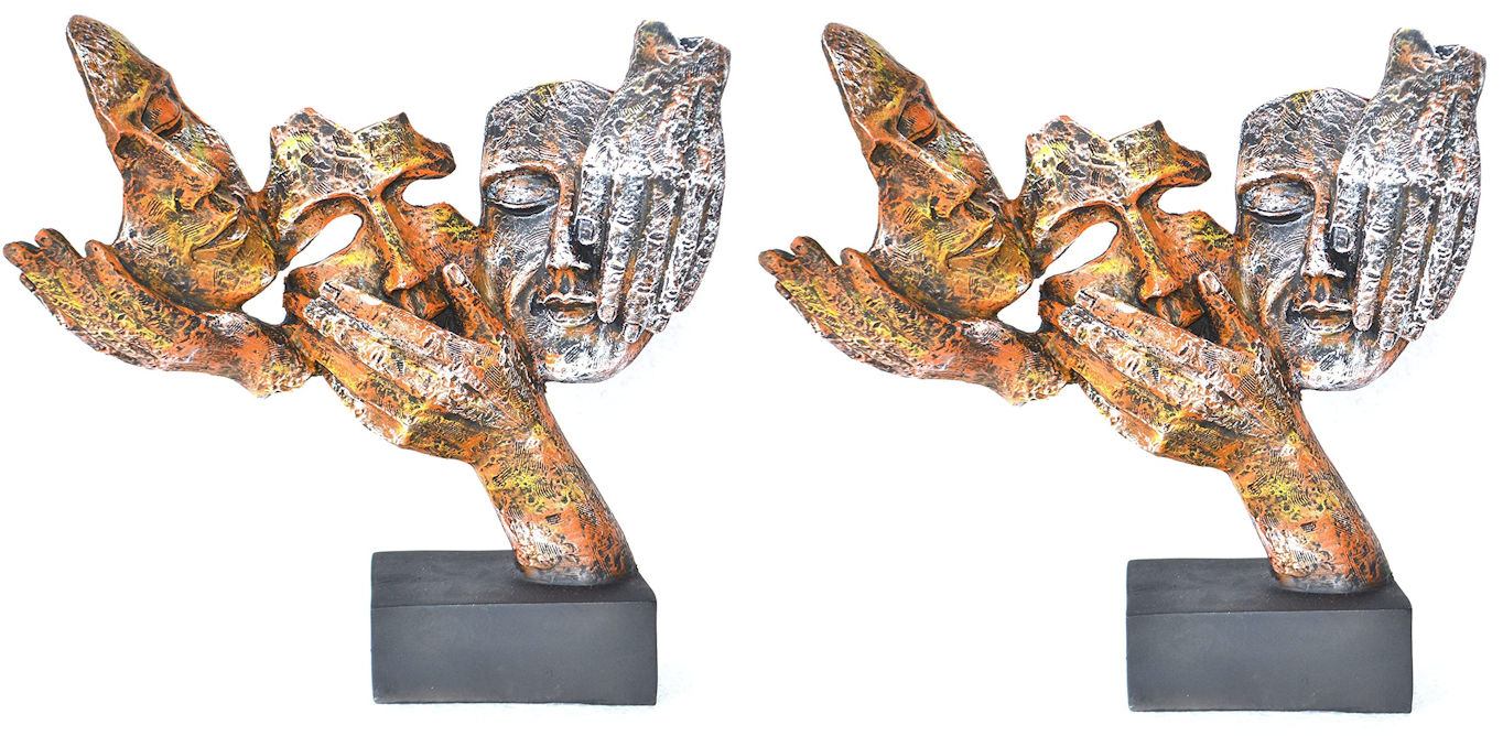Antique Statue 3 Human face Sculpture pack of 2